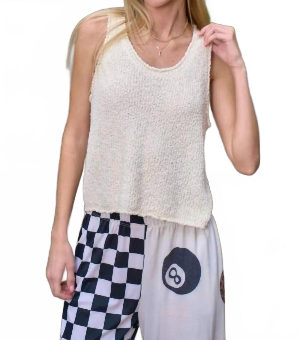 NEW JADE BY JANE solid sweater tank top in cream